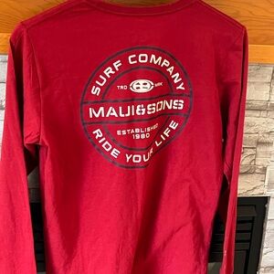 Maui and Sons Vibrant Red Long Sleeve Boy Shirt